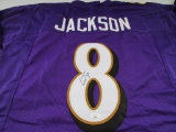 Lamar Jackson of the Baltimore Ravens signed autographed football jersey JSA COA 801