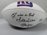 Lawrence Taylor of the New York Giants signed autographed logo football AA COA 090