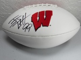 JJ Watt of the Wisconsin signed autographed logo football Player Authentic Holo
