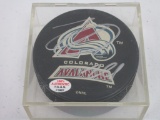 Nathan MacKinnon of the Colorado Avalanche signed autographed hockey puck PAAS COA 997