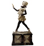 Art Deco Marble, Bronze Harlequin State Chiparus