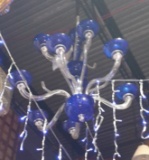 Modern Blue Glass Chandelier