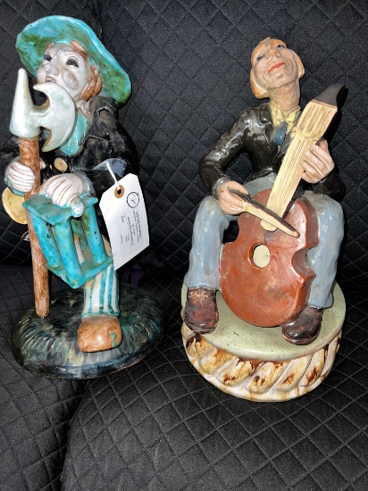 15" Ceramic Figurines - Made In Austria