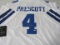 Dak Prescott of the Dallas Mavericks signed autographed football jersey PAAS COA 205