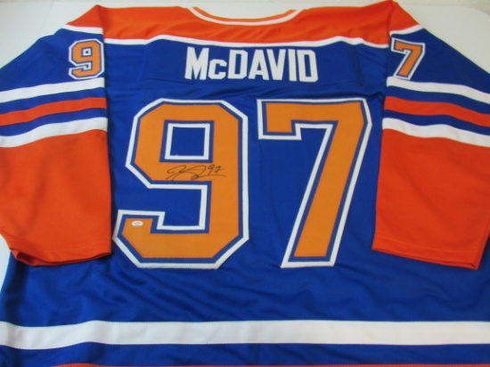 Conner McDavid of the Edmonton Oilers signed autographed hockey jersey PAAS COA 368