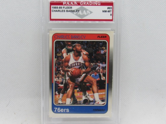 Charles Barkley Philadelphia 76ers 1988-89 Fleer #85 graded PAAS NM-MT 8