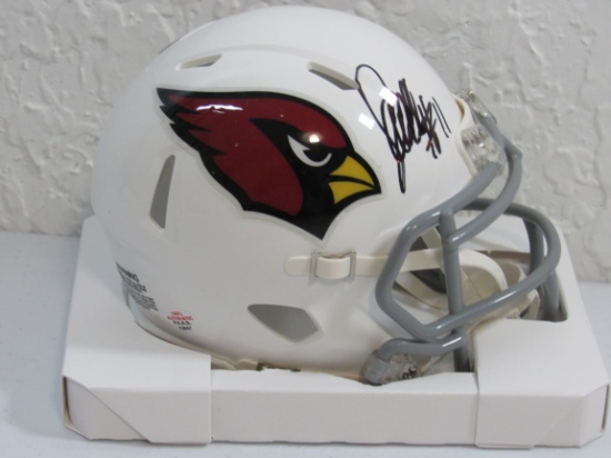 Larry Fitzgerald of the Arizona Cardinals signed autographed mini helmet PAAS COA 847