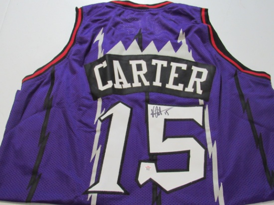Vince Carter of the Toronto Raptors signed autographed basketball jersey PAAS COA 129