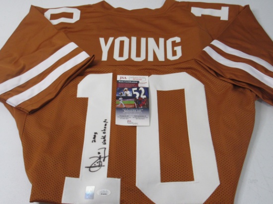Vince Young of the Texas Longhorns signed autographed football jersey JSA COA 345