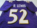 Ray Lewis of the Baltimore Ravens signed autographed football jersey PAAS COA 887