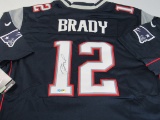 Tom Brady of the New England Patriots signed autographed football jersey ERA COA 893