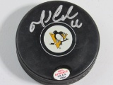 Mario Lemieux of the Pittsburgh Penguins signed autographed hockey puck PAAS COA 681