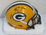 Aaron Rodgers of the Green Bay Packers signed autographed mini helmet PAAS COA 750