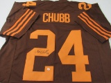 Nick Chubb of the Cleveland Browns signed autographed football jersey PAAS COA 458