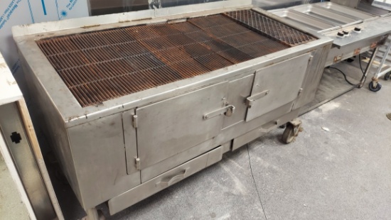 66" Wood Fire Grill On Casters