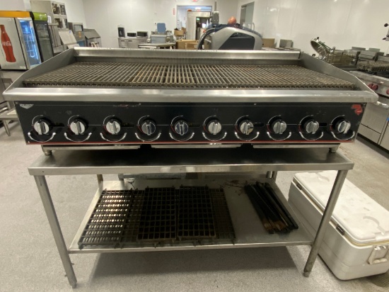 Vollrath 5' (10) Burner Gas Combo Charbroiler can use Infra Red Heat or Lava Rocks With Cast Iron Gr