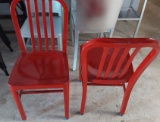 Red Metal Armless Chairs