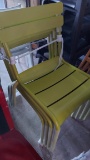 Green Metal Stackable Chairs