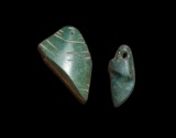 Pre-Columbian Blue Jade Pendants, Pair