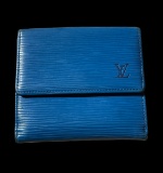 Louis Vuitton Blue Epi Porte Feiulle Elise Trifold  Wallet