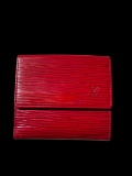 Louis Vuitton Epi Porte Feiulle Elise Red Leather Trifold Wallet