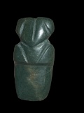 Pre-Columbian Blue Jade Carved Avian Pendant