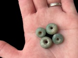 Pre-Columbian Round Translucent Apple Imperial Jade Beads