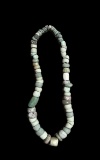 Pre-Columbian Green Stone Tiza Bead Necklace