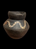 Pre-Columbian Clay Vessel, Painted Snake