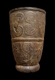 Ancient Pre-Columbian Large Kero Cup, Intricate Carvings