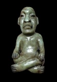 Pre-Columbian Large Jade Olmec Figure Sitting