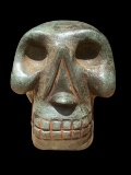 Pre-Columbian Mayan Green Stone Skull