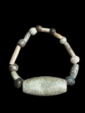 Pre-Columbian Monumental Mayan Jade Bead Necklace