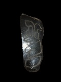 Pre-Columbian Obsidian Knife With Figure Etched