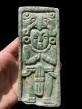 Pre-Columbian Monumental Jade Pectoral Carving of Lord