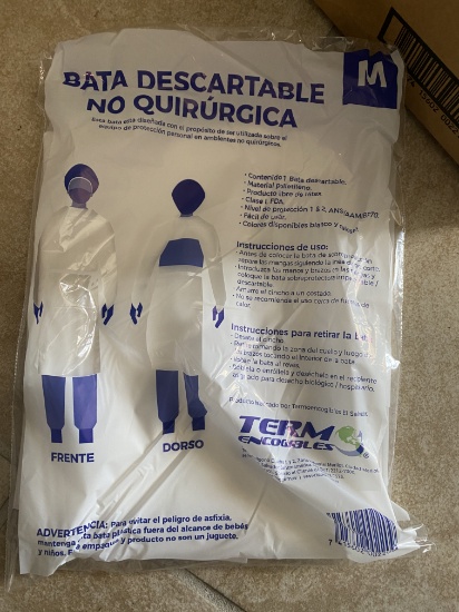 Size Large Non Surgical Disposable Aprons. The Gown is designed to be used over Personal  protective