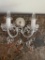 Pair of Murano Crystal Wall Sconces with Crystal Droplets