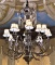 (12) Candle Decorative Chandelier with Crystal Droplets and Fancy Bell Shades