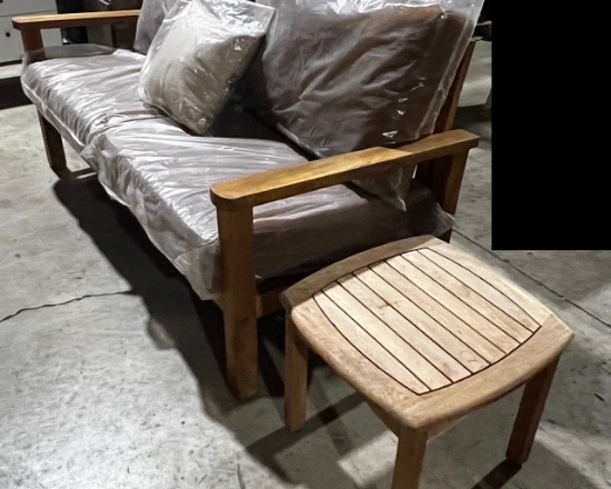 OUTDOOR TEAK LOVESEAT / BENCH / TABLE SET