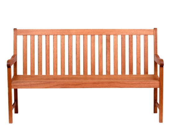 OUTDOOR SOLID WOOD 2-SEATER BENCH 59"