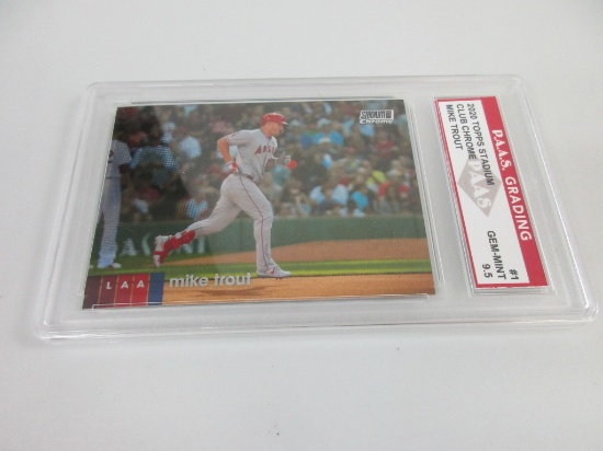 Mike Trout LA Angels 2020 Topps Stadium Club Chrome #1 graded PAAS Gem Mint 9.5