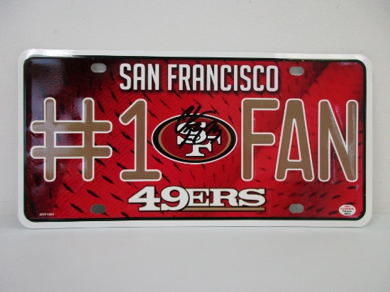 Christian McCaffrey of the San Francisco 49ers signed autographed license plate PAAS COA 577