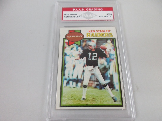 Ken Stabler Raiders 1979 Topps #520 graded PAAS Authentic