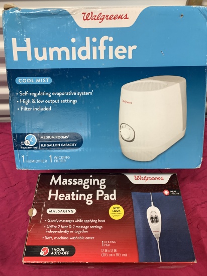 2- New Items 1- Heating Pad, 1- Humidifier