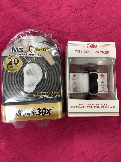 2- New Items 1- MSA Pro Sound Amplifier, 1- Justice Fitness Tracker