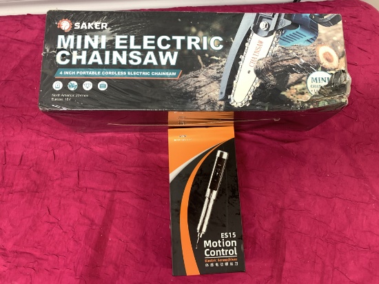 2- New Items 1- Mini Electric Chainsaw, 1- Motion Control Screwdrivers