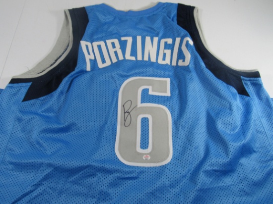 Kristaps Porzingis of the Dallas Mavericks signed autographed basketball jersey PAAS COA 027