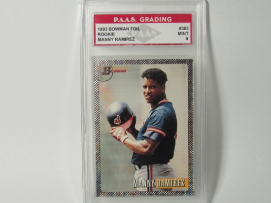 Manny Ramirez Indians 1993 Bowman Foil ROOKIE #365 graded PAAS Mint 9