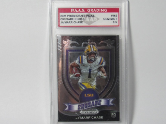 Ja'Marr Chase LSU 2021 Prizm Draft Picks Crusade ROOKIE #162 graded PAAS Gem Mint 9.5