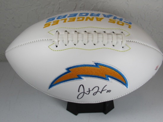 Justin Herbert of the LA Chargers signed autographed logo football PAAS COA 571
